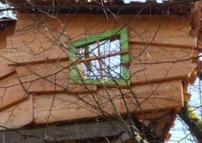A tree house with a window