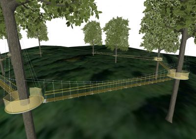 3D drawing of a treetop walk